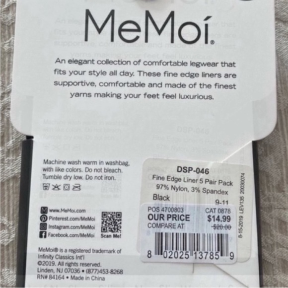 Women’s 5 Pack of Black Non Slip No Show Socks Size 9-11 - Picture 5 of 5